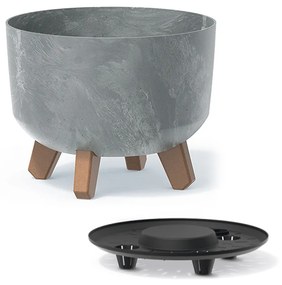 Plastový kvetináč na nožičkách DGRL240E 23,8 cm - sivý betón
