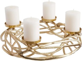 ADVENT Veniec kovový "naplavené drevo" 40 cm - zlatá