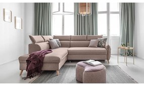 Béžová rozkladacia rohová pohovka (ľavý roh) Sweet Harmony – Miuform