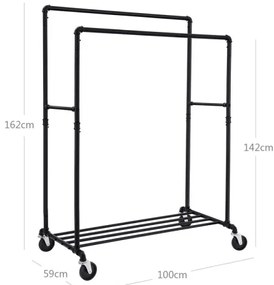 Mobilný stojanový vešiak LINEA čierny