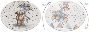 Koberec BONO 9614 kruh, krémovo-sivý, Macko s balómi