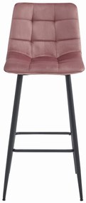 Barová stolička ARCETO - tmavoružový zamat / čierne nohy x 3 9401 71 00 00