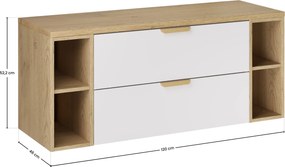 Comad Kúpeľňová skrinka pod doskové umývadlo set Aster White 120 biela/dub cremona