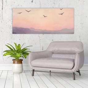 Obraz - Hejno vtákov II. (120x50 cm)