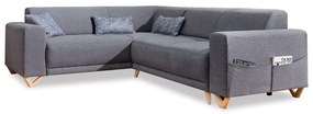 Sivá rozkladacia/s úložným priestorom rohová pohovka (ľavý roh/do L) Classy Sophie – Miuform