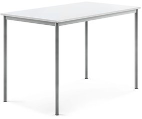 Stôl SONITUS, 1400x800x900 mm, HPL - biela, strieborná