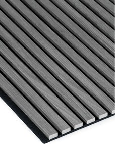 Drevený akustický panel, 2400 x 600 mm, B2BP009, dub grafitový