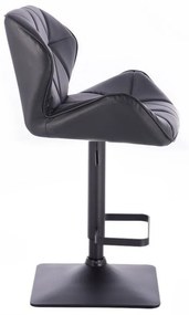 LuxuryForm Barová stolička MILANO na čiernej hranatej podstave - čierna