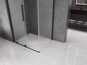 Mexen Velar L, sprchový kút s posuvnými dverami 120 x 75 cm, 8mm sklo námraza, čierna matná, 871-120-075-33-70