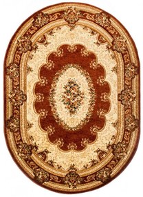 Kusový koberec klasický vzor hnedý ovál 140x190cm