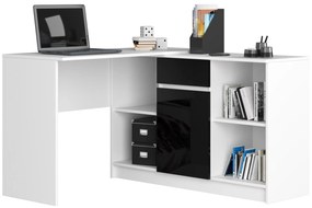 Rohový PC stolík Bahar (čierny lesk). Akcia -20%. Vlastná spoľahlivá doprava až k Vám domov. 1069875