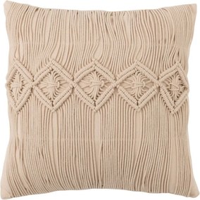 Béžový vankúš s drhaným vzorom Macramé Cosy - 45*12*45 cm