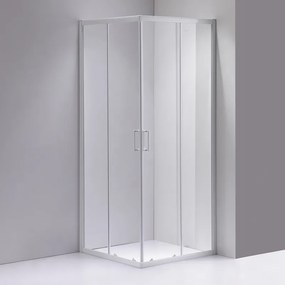BPS-koupelny Štvorcový sprchový kút HYD-SK93B 90x90 biela/transparent + vanička HYD-SSV-SXL02B biela