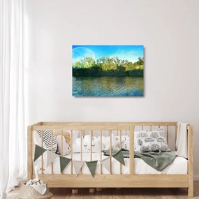 Sklenený obraz - jazero (70x50 cm)