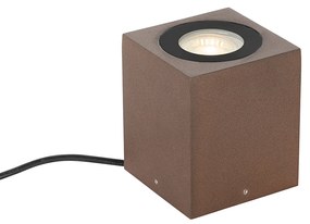 Priemyselné záhradné bodové svetlo hrdzavohnedé štvorcové IP65 - Lennard