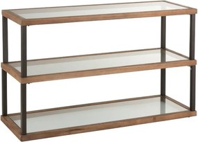 Slovenština Drevený konzolový stôl so sklenenými policami Glasmy - 132 * 46 * 79 cm