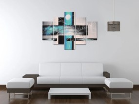 Gario Ručne maľovaný obraz Nebeské šialenstvo - 5 dielny Rozmery: 150 x 70 cm
