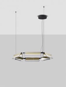 LED stmievateľný čierno-zlatý dizajnový luster Apnea 72