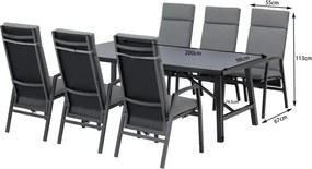Jedálenská súprava ARCTIC antracit, 6+1