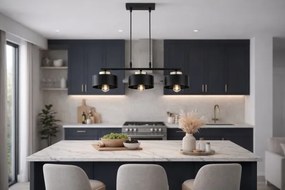 BRILAGI - Závesný luster na kábli SPRING 3xE27/60W/230V čierna/zlatá