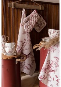 Béžová bavlnená utierka s jeleňom Pretty Forest - 50*70 cm