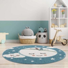 Dekorstudio Kruhový detský koberec ANIME - mesiac indián 9383 Priemer koberca: 160cm