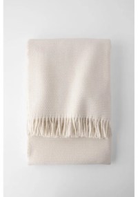 Krémovobiely pléd s podielom bavlny Euromant Zen, 140 x 180 cm