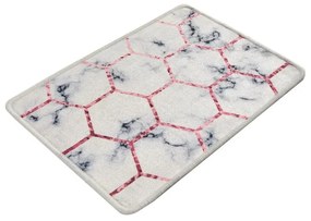 Biela/sivá kúpeľňová predložka 60x40 cm Honeycomb - Foutastic