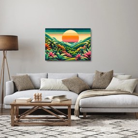 Sklenený obraz - Pestrofarebný západ slnka (70x50 cm)