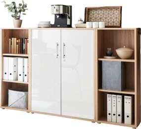 XXXLutz KANCELÁRSKA SKRIŇA, dub sonoma, biela s vysokým leskom, 173/114/33 cm MID.YOU - Online Only kancelárie - 001067007704