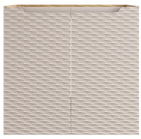 Koupelnová skříňka Ocean Beige s deskou a umyvadlem 90 cm béžová/dub olejovaný