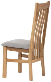 Jedálenská stolička FLINT — masív dub, látka, viac farieb Sivá