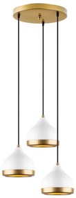 Závesný luster YILDO 3xE27/40W/230V biela/zlatá