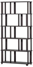 Tmavohnedá knižnica z dubového dreva 90x186x30 cm Riss – WOOOD