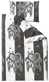 Sada mikroplyšových obliečok TIRSO sivo-biele + obliečka mikroplyš SOFT 90x200 cm biele, jednolôžko