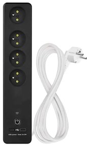 EMOS Chytrá predlžovačka GoSmart 4Z 2m Wi-Fi s vypínačom + USB-A + USB-C EMS1350