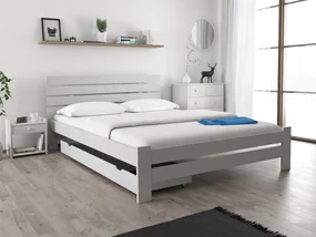 Posteľ PARIS zvýšená 140x200 cm, biela Rošt: S latkovým roštom, Matrac: Matrac COCO MAXI 20 cm
