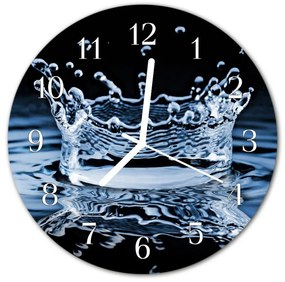 Sklenené hodiny okrúhle Voda fi 30 cm