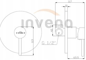Invena Dafni, podomietková batéria 1-výstupová, čierna matná, BP-88-4O1-A