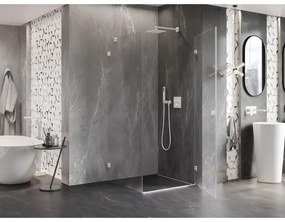 Mexen Lunar-B L pravý výklopný sprchový kút 70 x 70 cm, číre sklo, biela, 832L-070-070-20-00-P