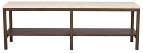 Hnedo-béžový konzolový stolík s doskou z kameňa 140x40 cm Orwel - Rowico