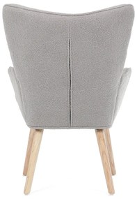 Kreslo s ušami Bouclé GREY2, sivá