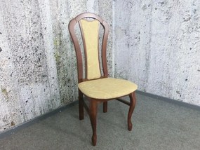 (3925) Zlatá čalúnená stolička orech - set 2 ks