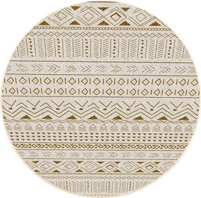 Okrúhly koberec Sahara – etno vzor v zemitých odtieňoch Rozmer: 90 cm