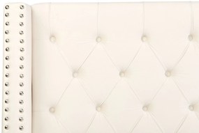Zamatová posteľ 160 x 200 cm krémová biela LUBBON Beliani