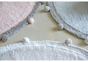 Svetlosivý prateľný ručne tkaný bavlnený detský koberec ø120 cm Bubbly – Lorena Canals