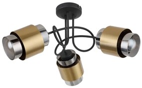 Globo 15560-3D - Prisadený luster MILLEY 3xE27/40W/230V čierna/mosadz