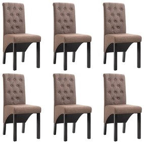 Jedálenské stoličky 6 ks hnedé látkové 276970