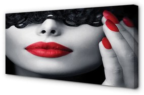 Obraz canvas Červené pery žena 100x50 cm