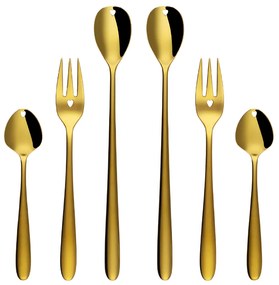 Darčekový set so srdiečkom 6 ks zlatý — Love Cutlery - 116440